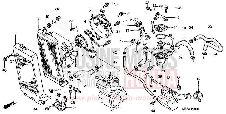 RADIATOR for Shadow Aero NOIR (NH1H) from 1997
